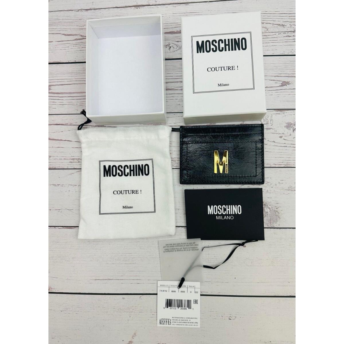 Moschino Card Holder with Gold Plaque Style ID 81128006_0555