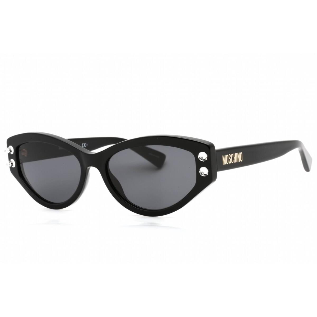 Moschino Women`s Sunglasses Grey Lens Black Cat Eye Shape Frame MOS109/S 0807 IR