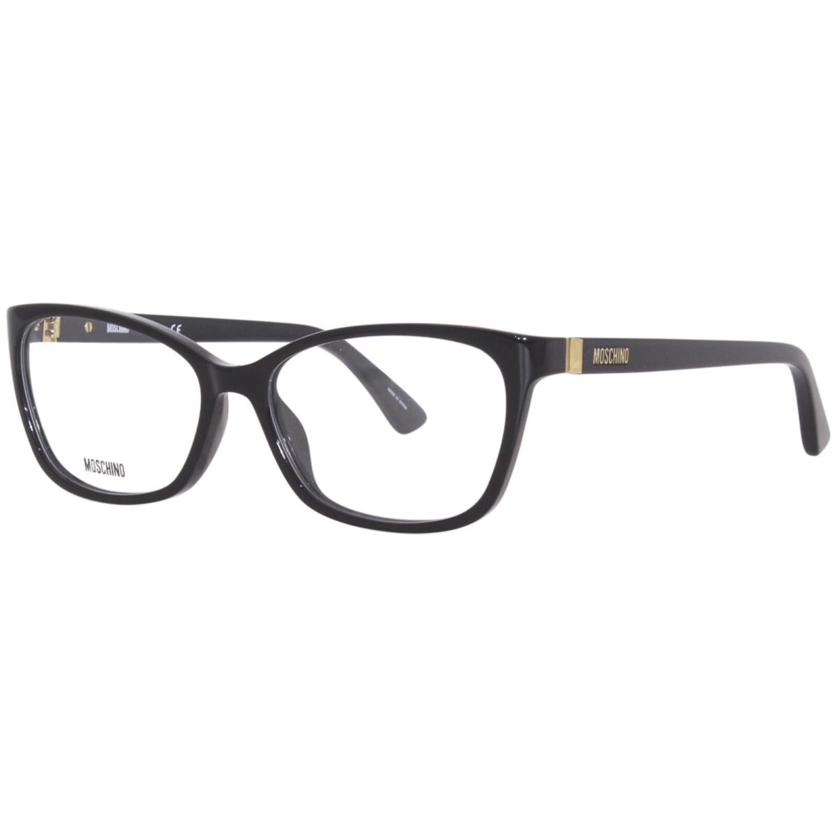 Moschino MOS558 807 Eyeglasses Frame Women`s Black Full Rim Cat Eye 55mm