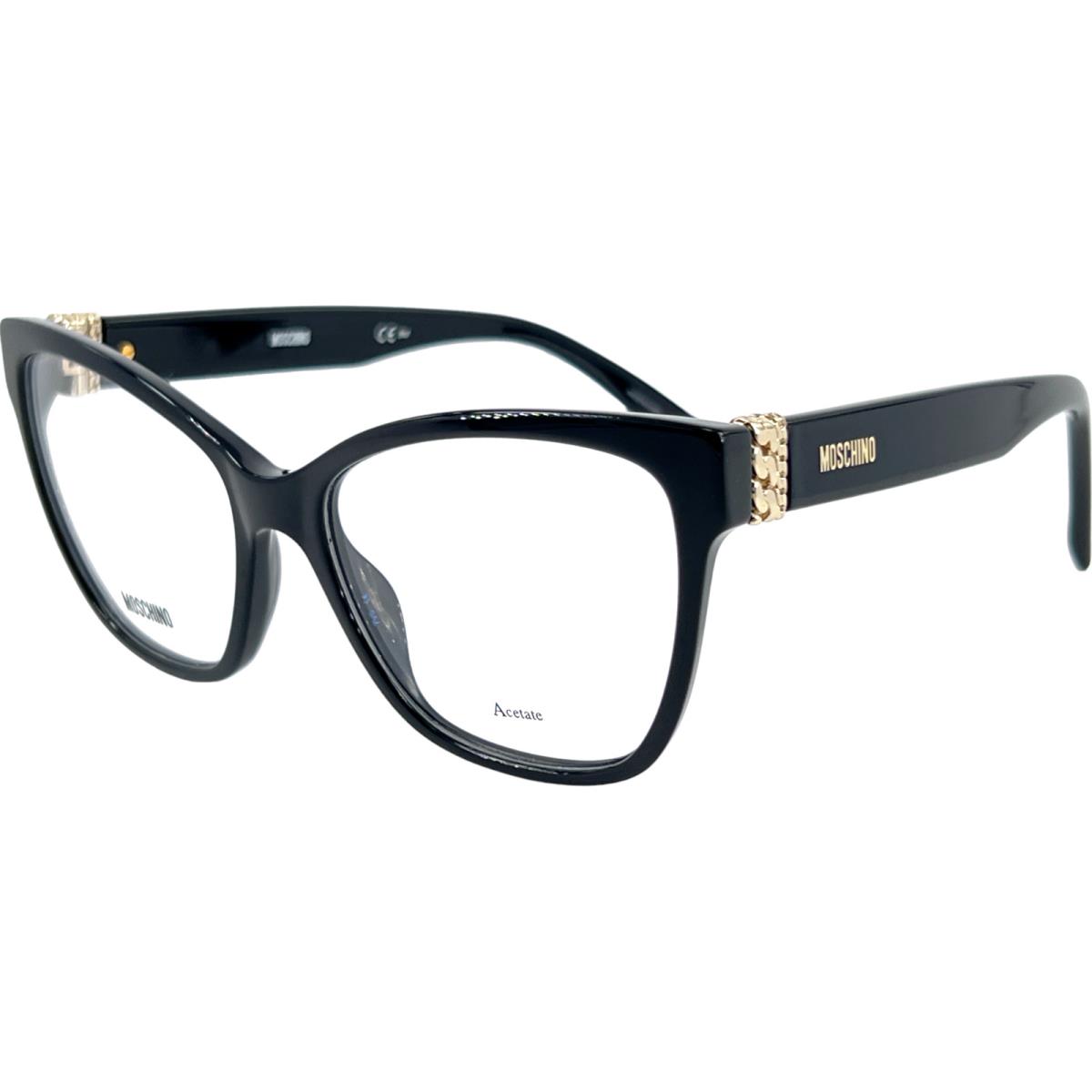 Moschino MOS510 Women`s Plastic Eyeglass Frame 0807 Black 53-17 W/case