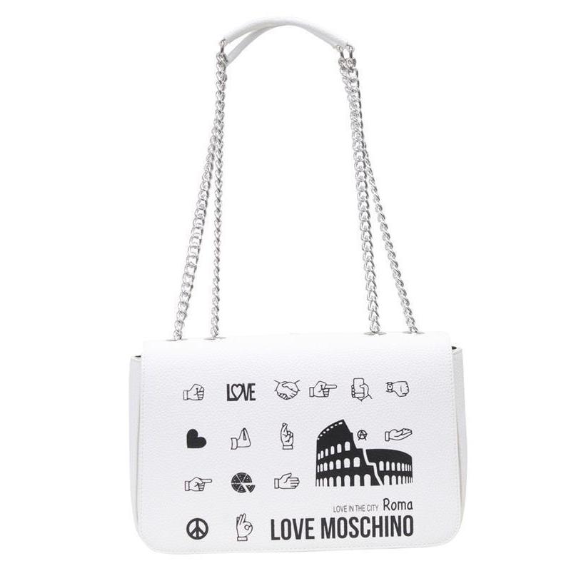 Love Moschino Women`s Love In The City - Roma White Shoulder Handbag