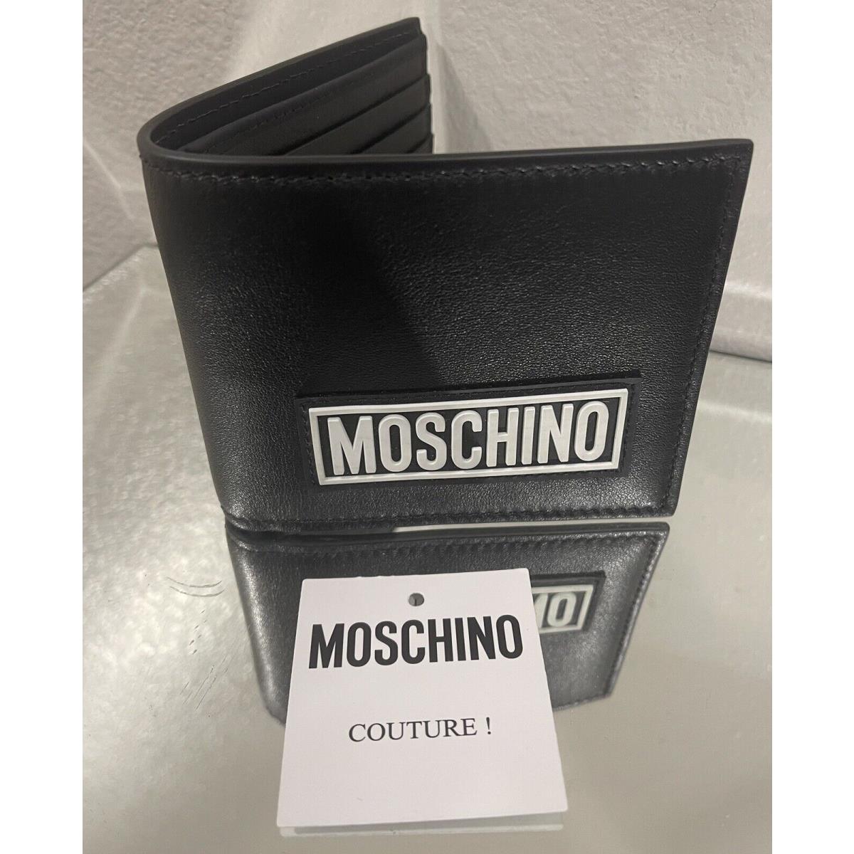 Moschino Leather Man Wallet Z2A8105 Black-white/ No Extra Discount Apply