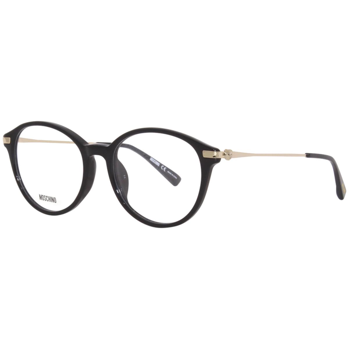 Moschino MOS566/F 807 Eyeglasses Women`s Black Full Rim Round Shape 51mm