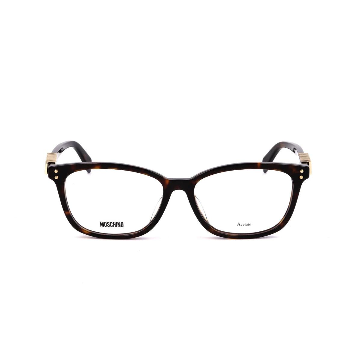 Moschino MOS515F 086 Brown Tortoise Cat Eye Plastic Eyeglasses Frame 52-15-140