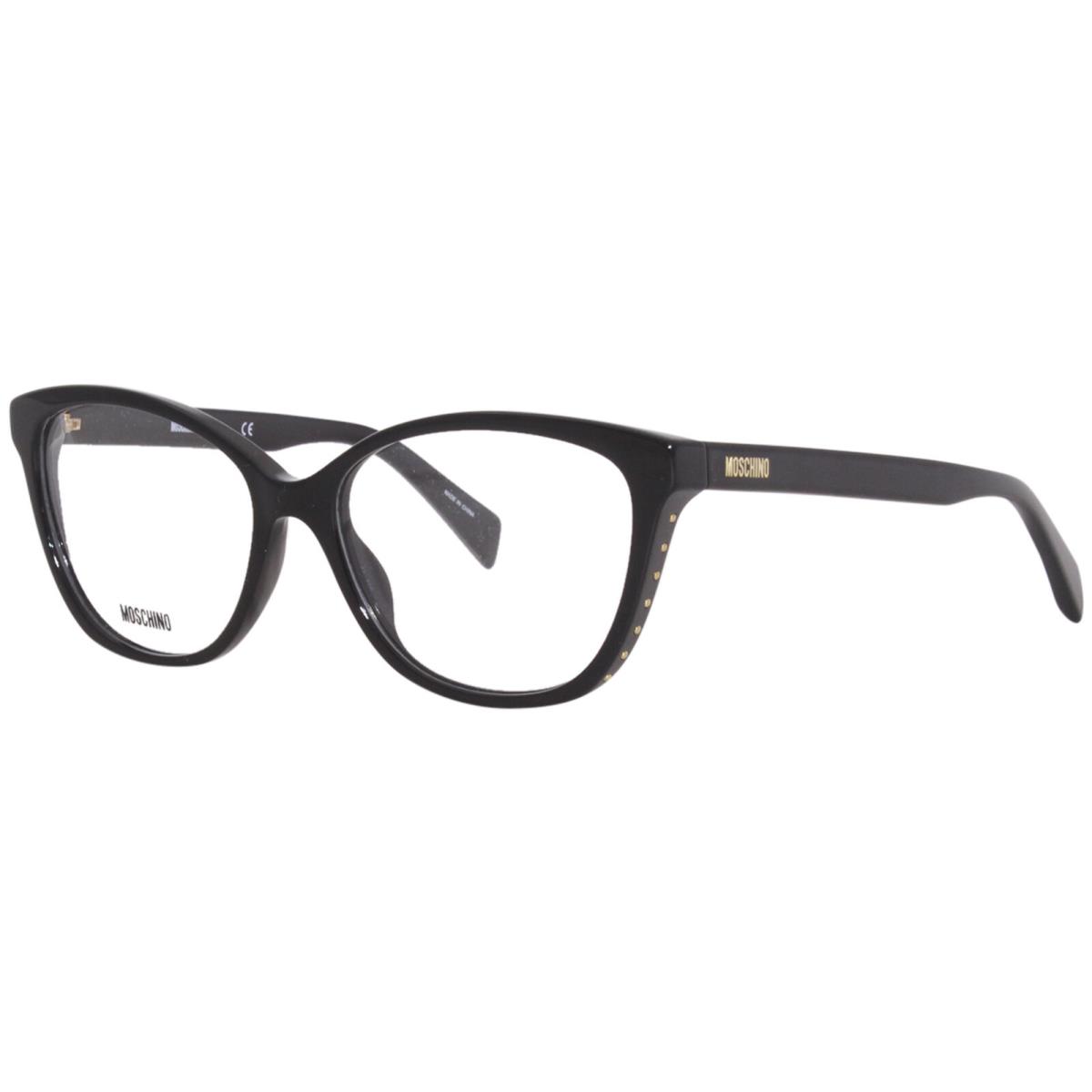 Moschino MOS549 807 Eyeglasses Frame Women`s Black Full Rim Cat Eye 54mm