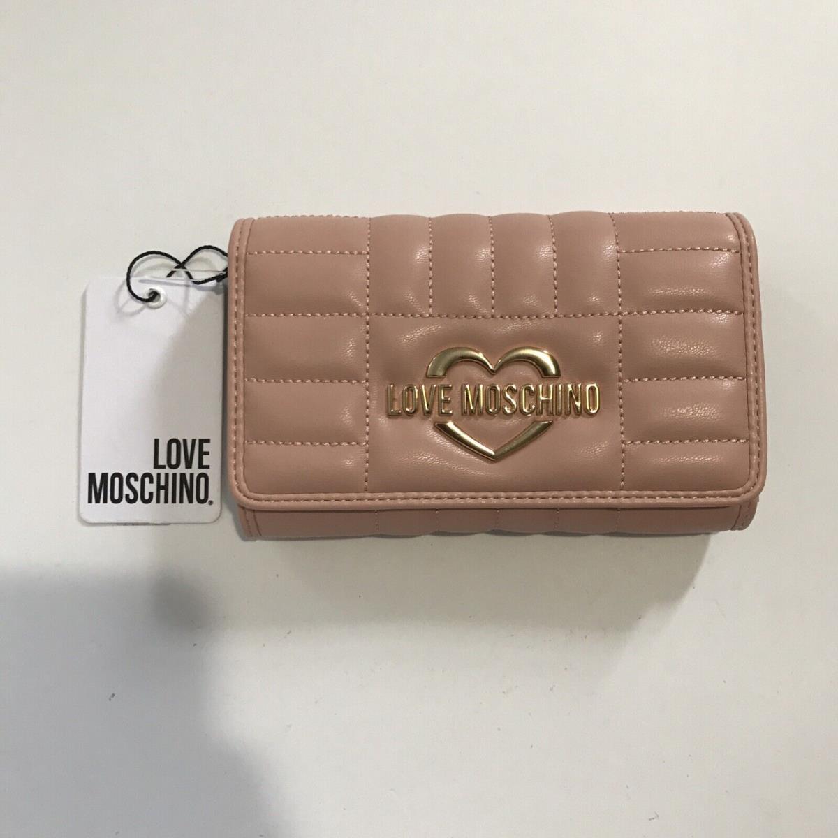 Love Moschino Wallet Quilted Gold Logo