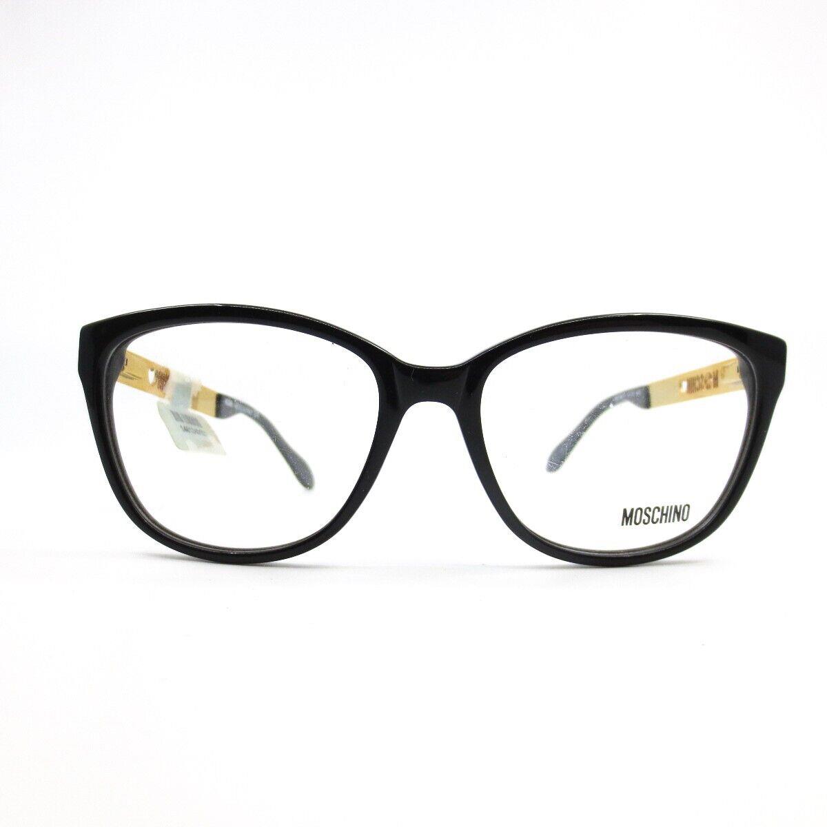 Moschino MO289V01 Black Gold Womens Cat Eye Full Rim Eyeglasses 53-16-140