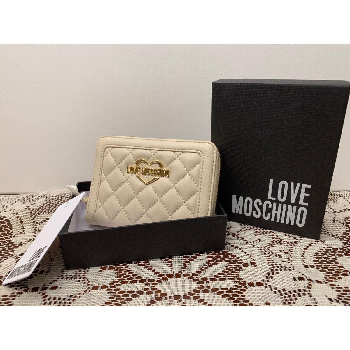 Love Moschino Quilted Wallet Ivory Handbag Designer Purse