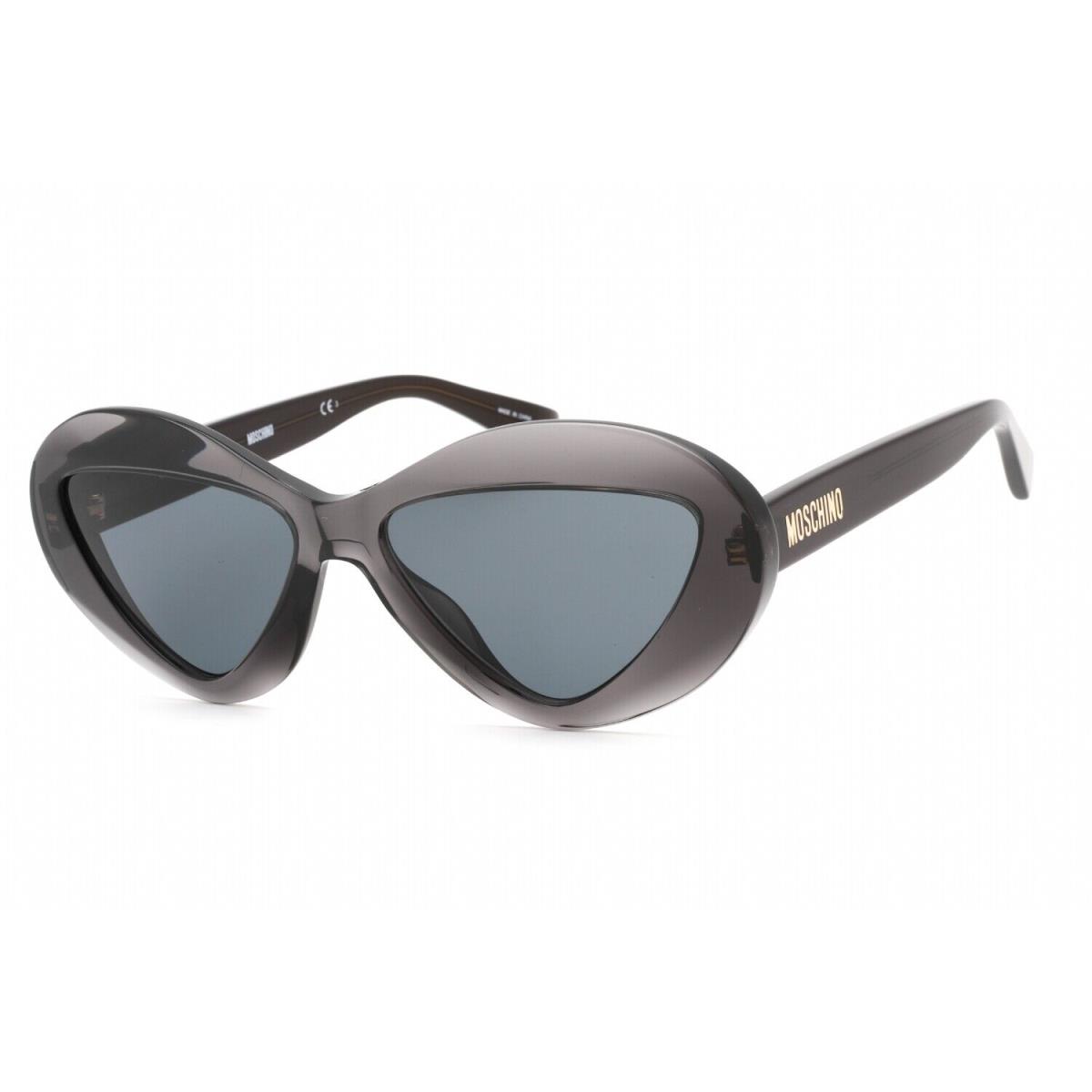 Moschino MOS076/S KB7 IR Sunglasses Gray Frame Grey Lenses 55mm - Frame: Gray, Lens: Gray