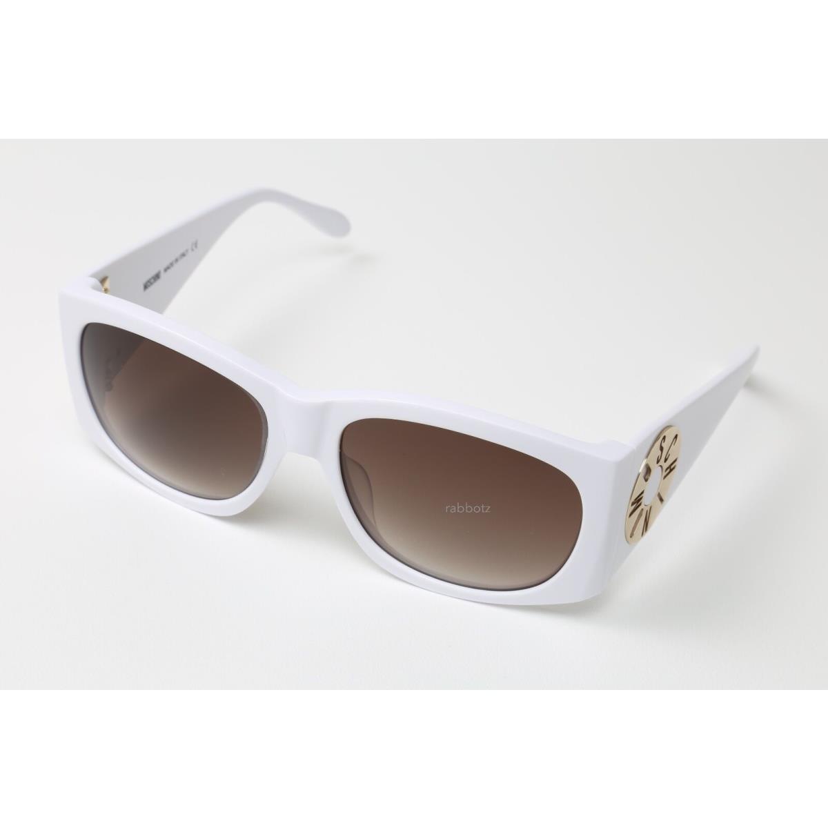 Moschino 52mm Square Sunglasses White Acetate Frame Made in Italy