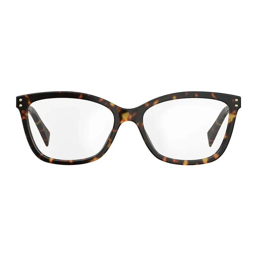 Moschino MOS504 086 Brown Tortoise Cat Eye Plastic Eyeglasses Frame 53-16-140