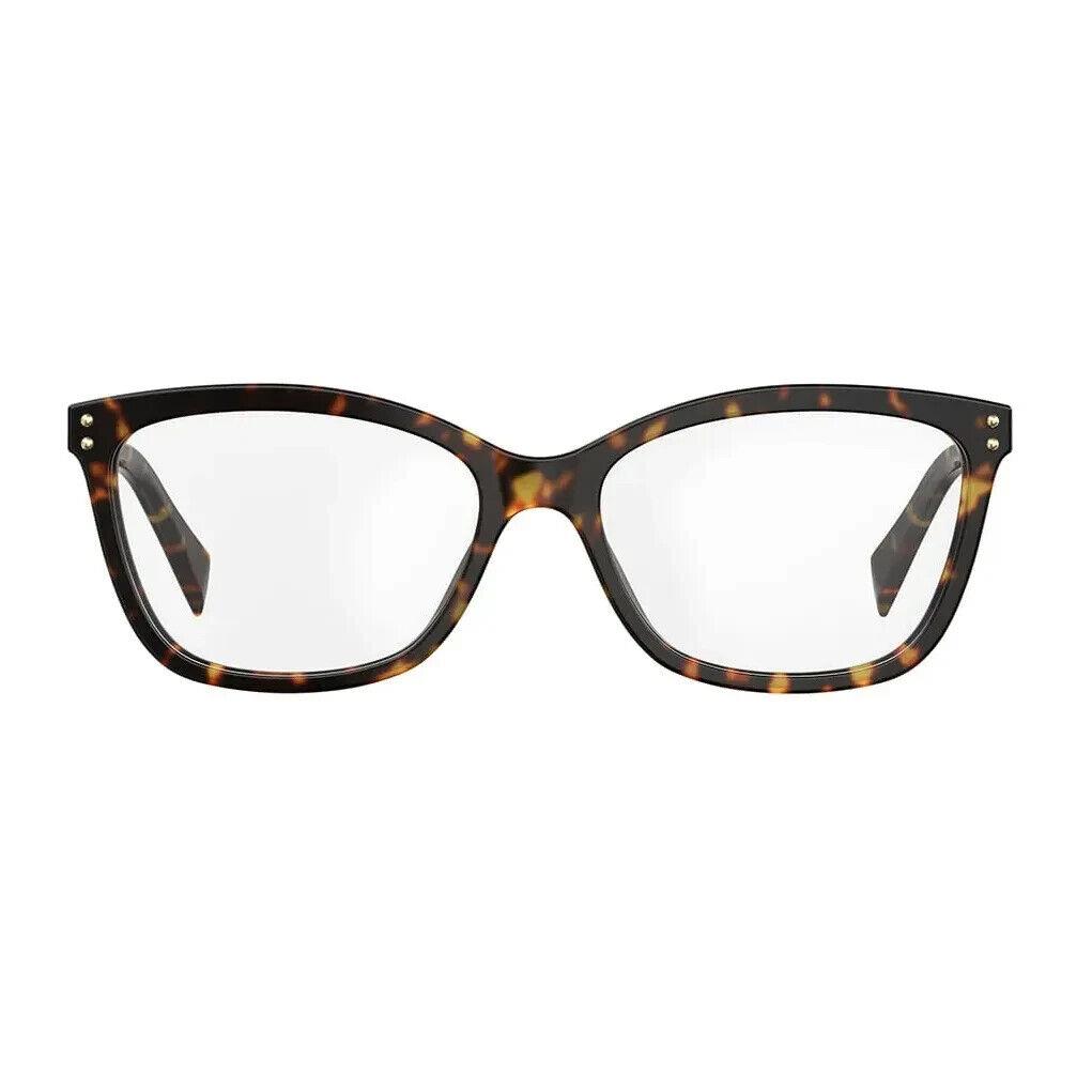 Moschino MOS504 086 Brown Tortoise Cat Eye Plastic Eyeglasses Frame 53-16-140 - BROWN, Frame: Brown, Lens: Clear