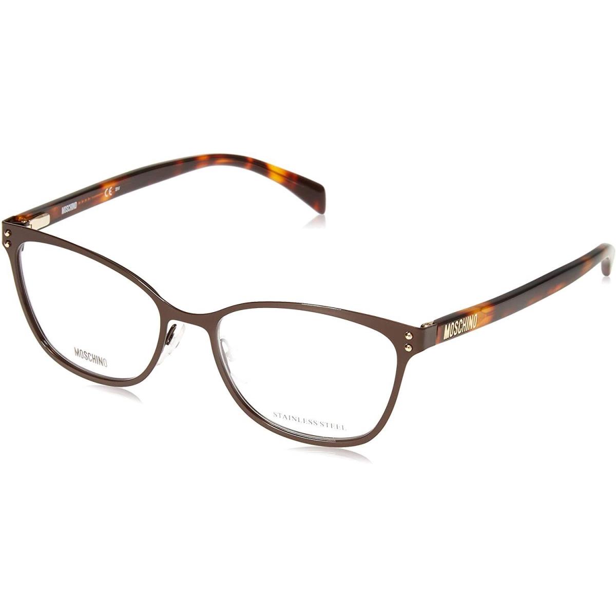 Men/women Metallic Frame Eyeglasses Moschino 511 09Q Brown 53 17 145