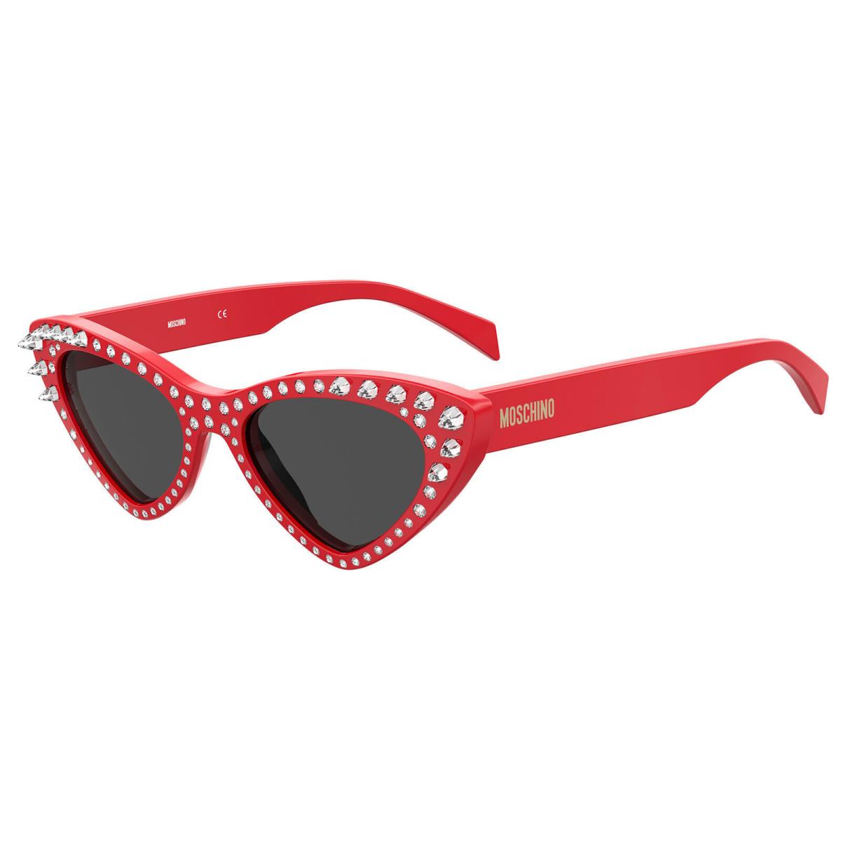 Moschino MOS006/S/STR C9A IR Sunglasses Red Frame Grey Lenses 52mm