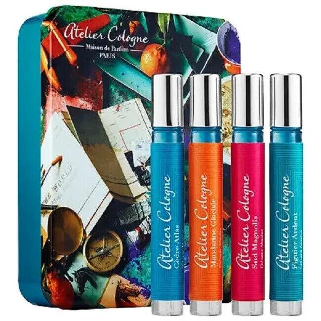 Atelier Cologne 4pc Travel Set Mandarine Glaciale Figuier Ardent Sud Magnolia