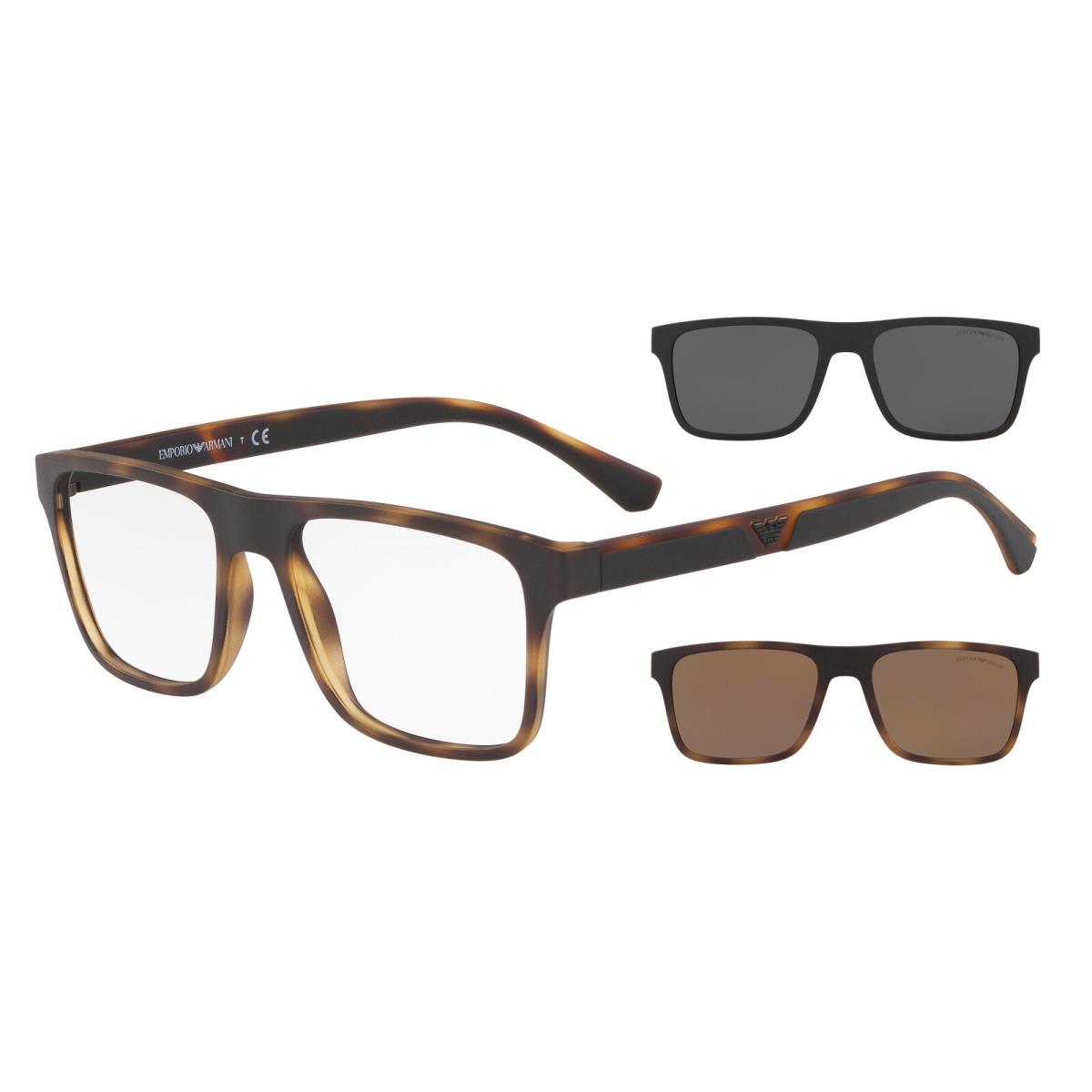 Emporio Armani EA4115 58021W Matte Havana Clear 54 mm Men`s Sunglasses
