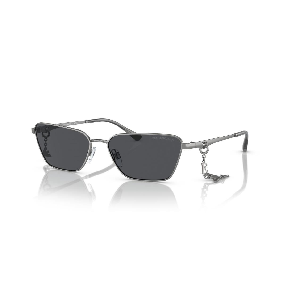 Emporio Armani 0EA2141 301087 Shiny Gunmetal Pillow Sunglasses