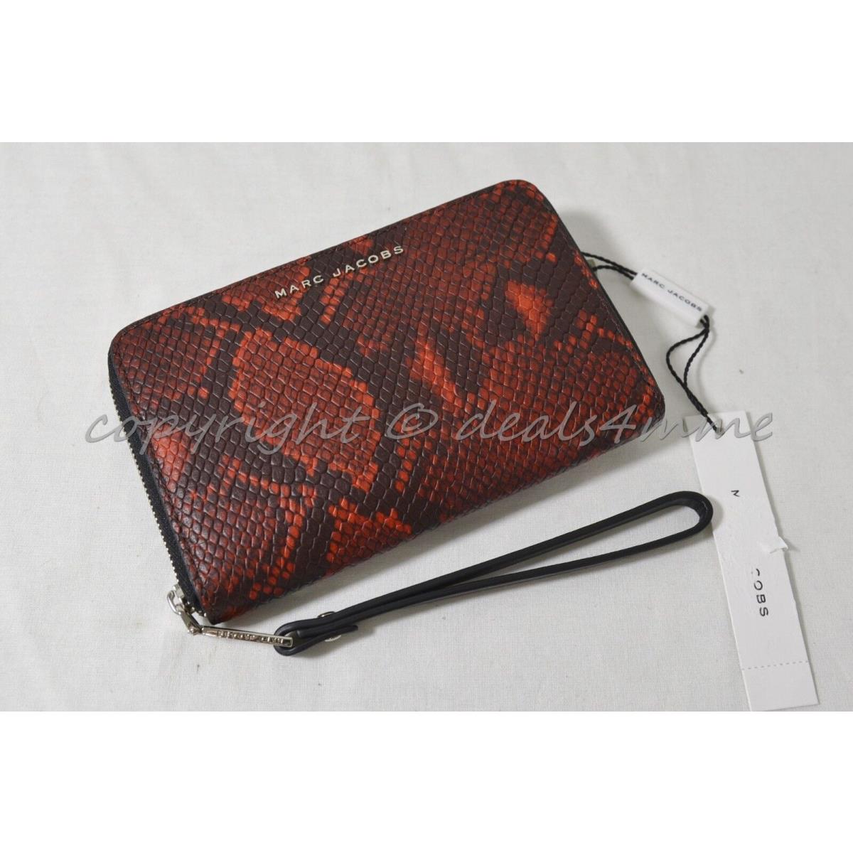 Marc By Marc Jacobs M0008273 Wallet/wristlet in Red Snake Embossed Black Strap