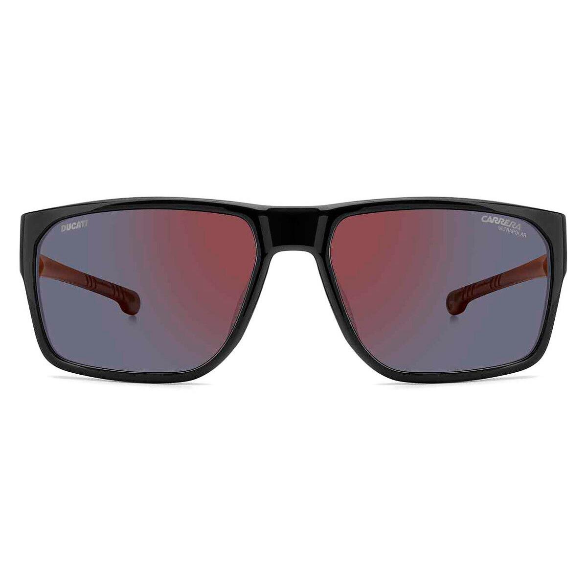 Carrera Carduc 029/S Men Sunglasses Black 59mm - Frame: Black, Lens: Red Mirrored Polarized High Contrast