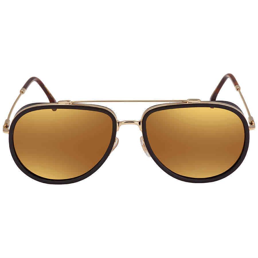 Carrera Gold Brown Mirror Pilot Unisex Sunglasses Carrera 166/S 0J5G/K1 59