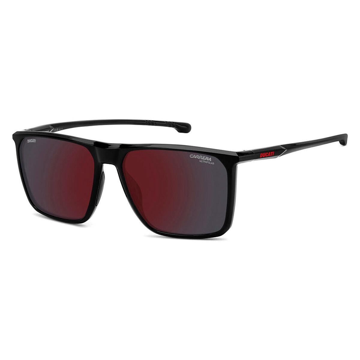 Carrera Carduc 034/S Men Sunglasses Black 59mm - Frame: Black, Lens: Red Mirrored Polarized High Contrast AR