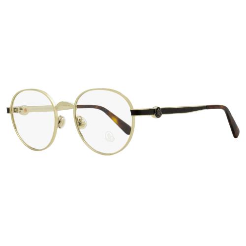 Moncler Round Eyeglasses ML5179 032 Light Gold/havana 51mm