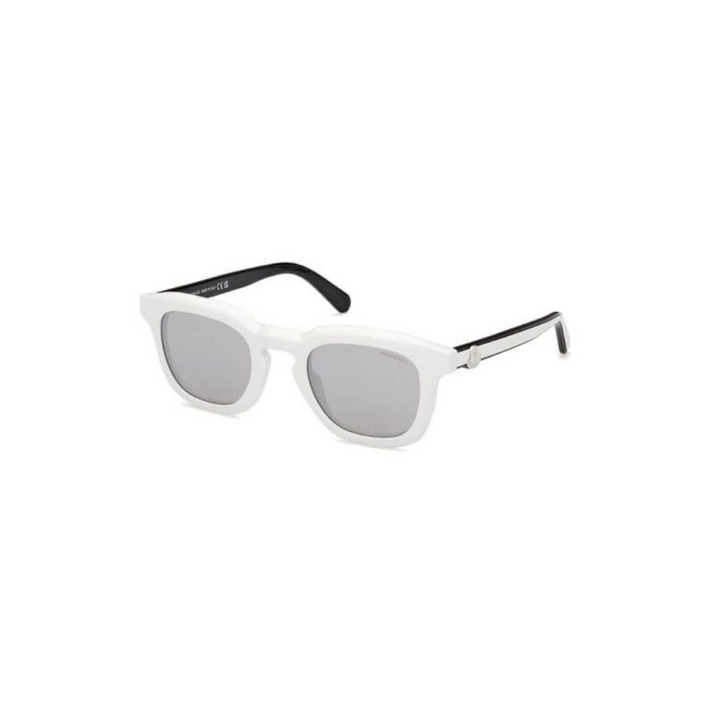 Moncler Sunglasses ML 0262-21C White w/ Silver Lens 50mm