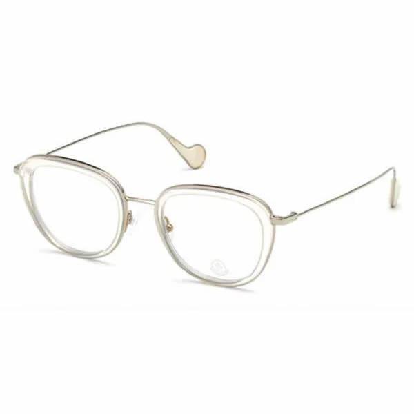 Moncler ML5048 022 Eyewear Optical Frame Transparent White Square Italy