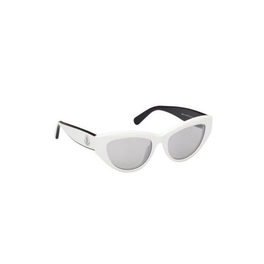 Moncler Sunglasses ML0258-21C White Black w/ Silver Lens 53mm