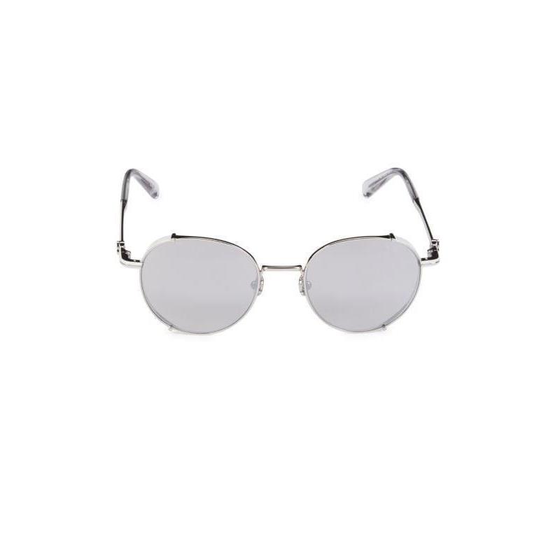 Mens Moncler 50mm Metal Oval Sunglasses Gunmetal