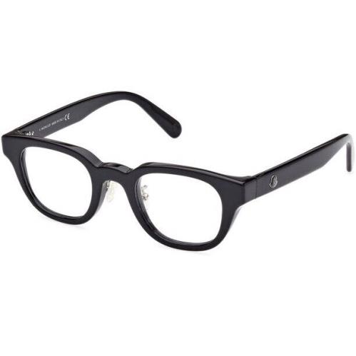 Moncler ML5157-D 001 Black Plastic Round Optical Eyeglasses Frame 46-23-145