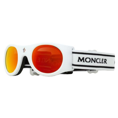 Moncler ML0051 Logo Band Ski Goggles 21U Matte White