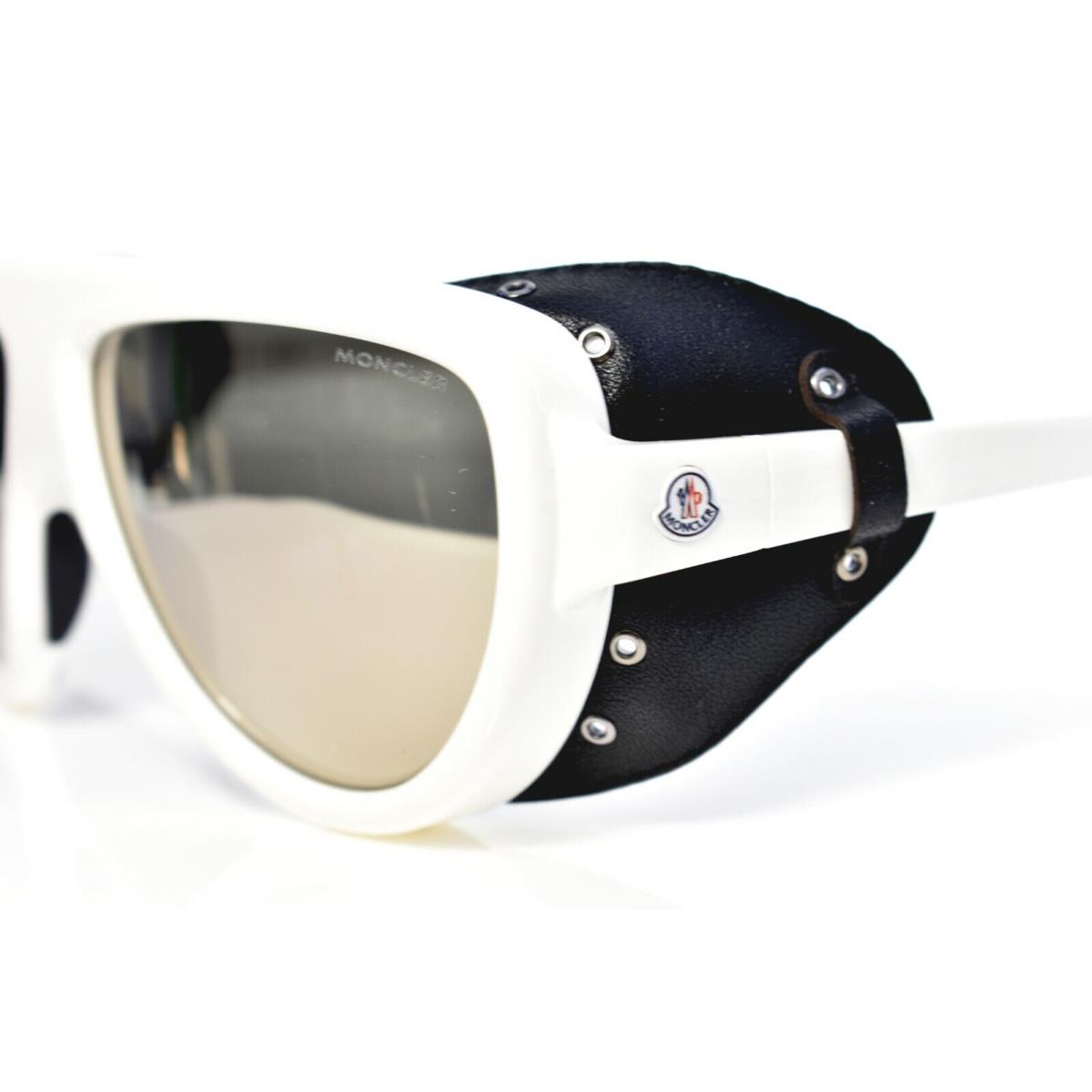 Moncler Shield Sunglasses Leather Shield Black White 0089/21C