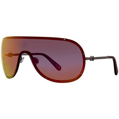 Moncler Sunglasses ML 0256-14U Bordeaux w/ Red Mirror Lens