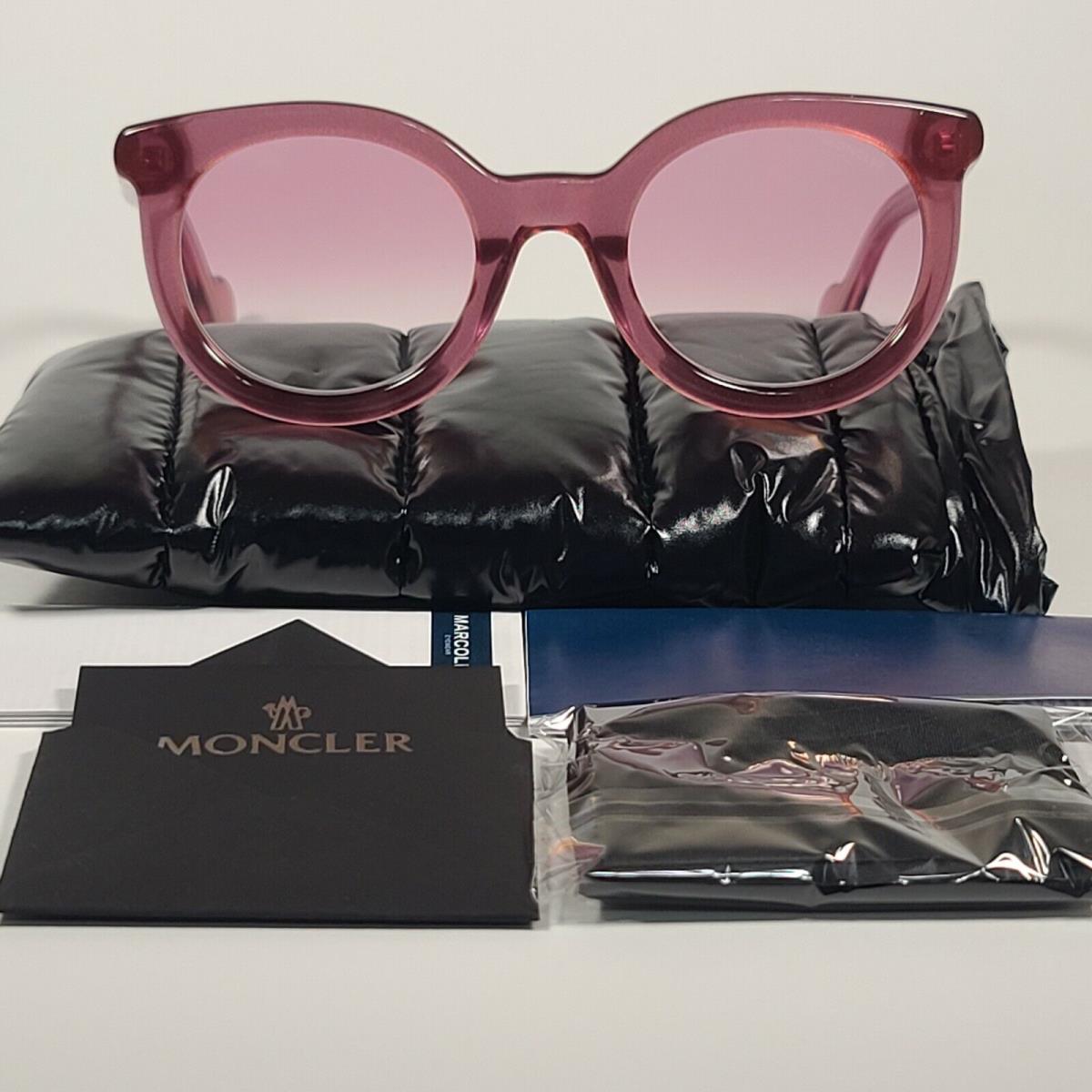 Moncler ML0015 75Z Round Sunglasses Fuchsia Frame Pink Purple Gradient 51mm