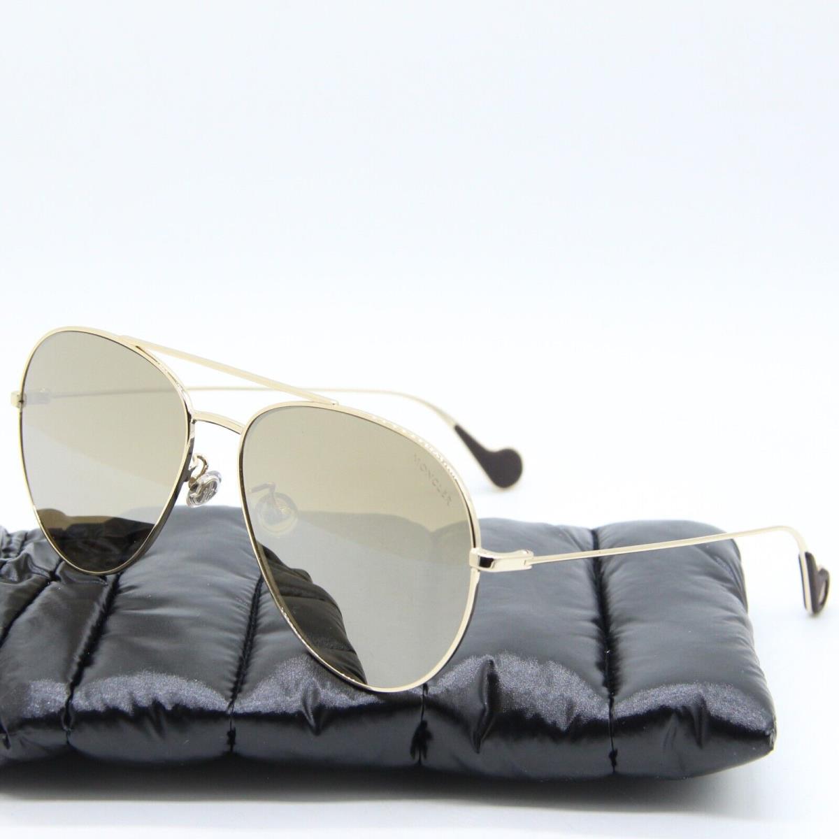 Moncler ML 0110-K 32G Gold Mirrored Sunglasses W/case 62-16