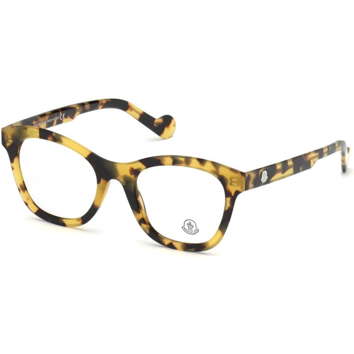 Moncler ML5038 055 Blonde Tortoise Plastic Eyeglasses Frame 49-19-145 5038 Italy