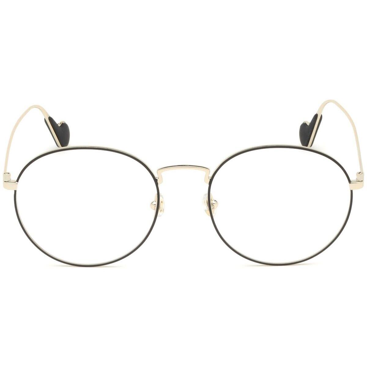 Moncler ML5059 32A Gold Black Round Slim Metal Eyeglasses Frame 54-19-145 5059