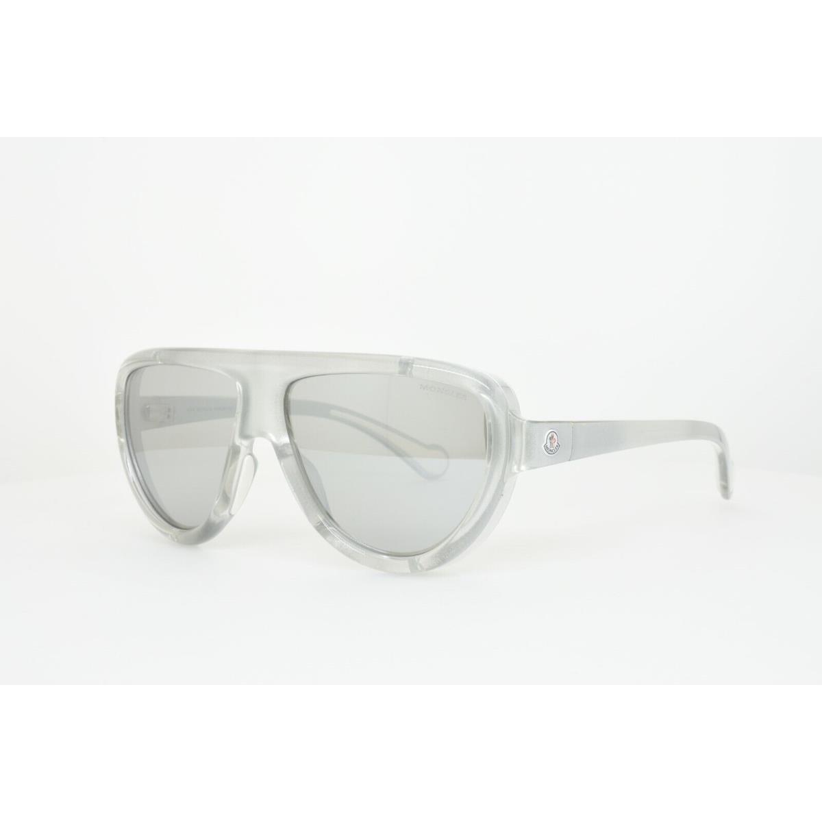 Moncler Sunglasses Clear Gray with Silver Leather Add-on