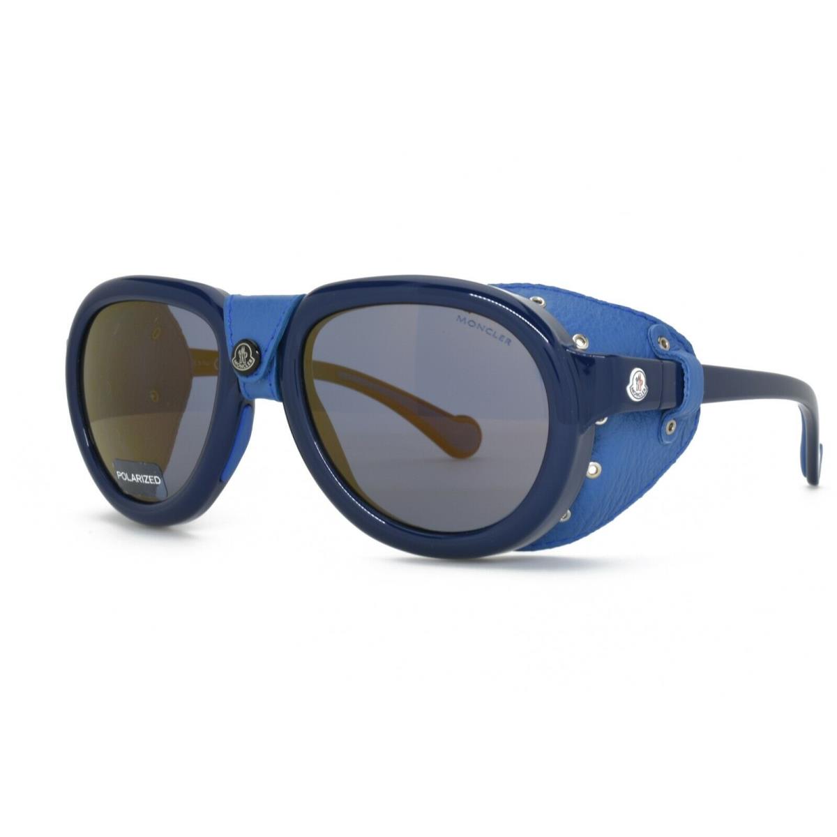 Moncler Shield Sunglasses Leather Shield Blue 0090/90D