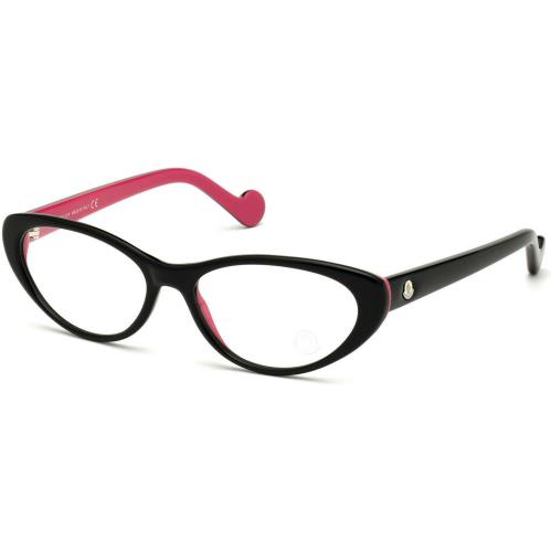 Moncler ML5066 001 Black Cat Eye Plastic Optical Eyeglasses Frame 56-16-140 RX