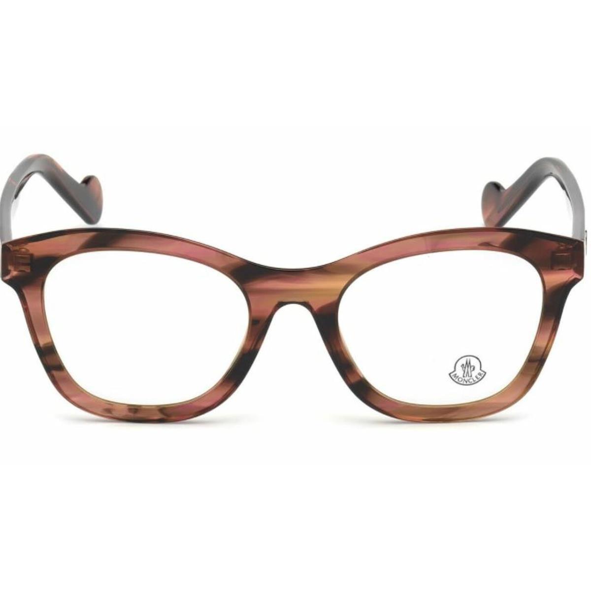 Moncler ML5038 056 Crystal Brown Plastic Eyeglasses Frame 49-19-145 5038 Italy