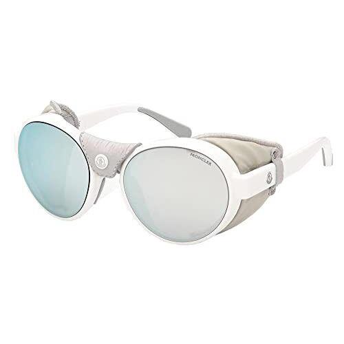 Moncler Sunglasses ML 0205-24D White w/ Smoke Blue Lens 56mm