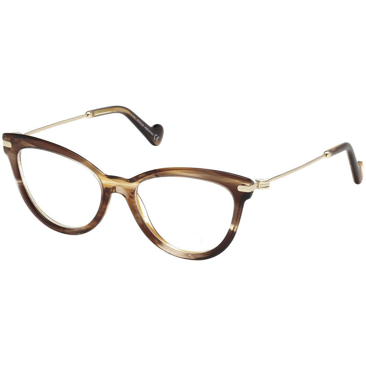 Moncler Rx ML 5018 047 Eyeglasses Light Brown 53 mm