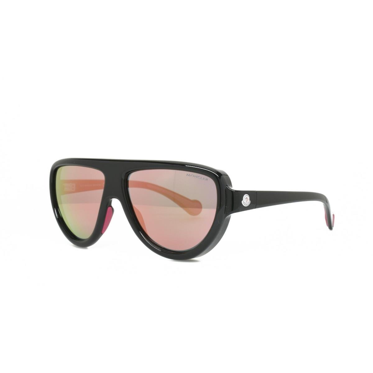 Moncler Sunglasses Shiny Black with Pink Leather Add-on