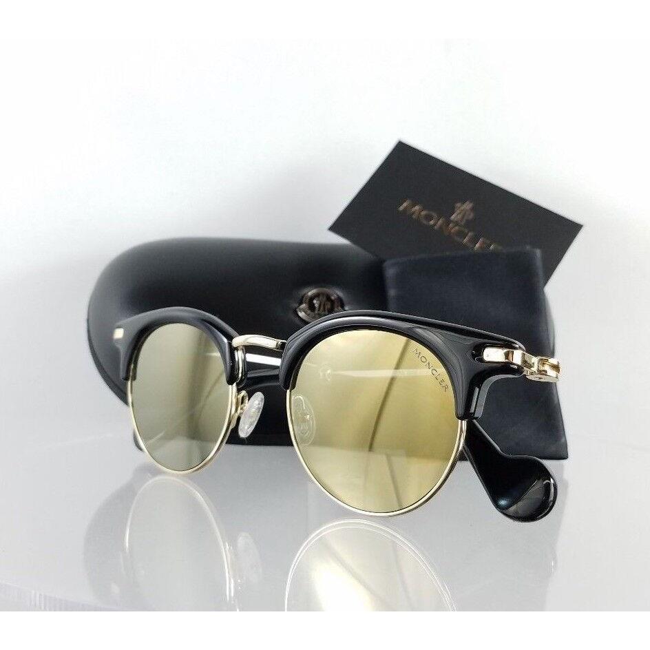 Moncler Sunglasses ML 0035 01A Shiny Black Gold 47mm