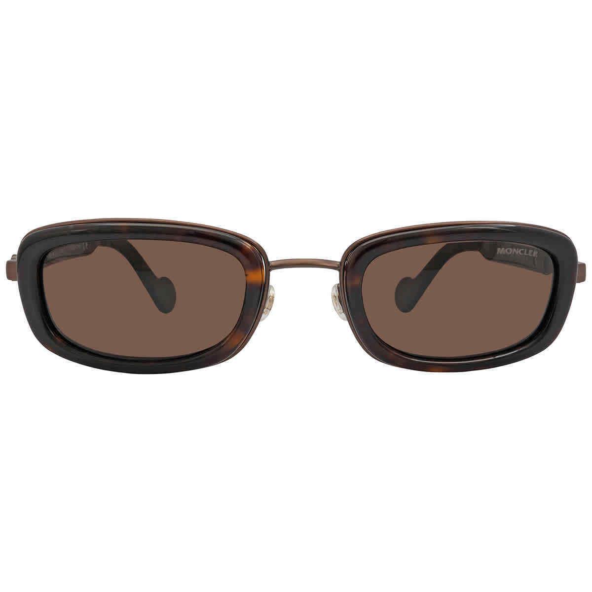 Moncler Brown Rectangular Men`s Sunglasses ML0127 52E 52 ML0127 52E 52