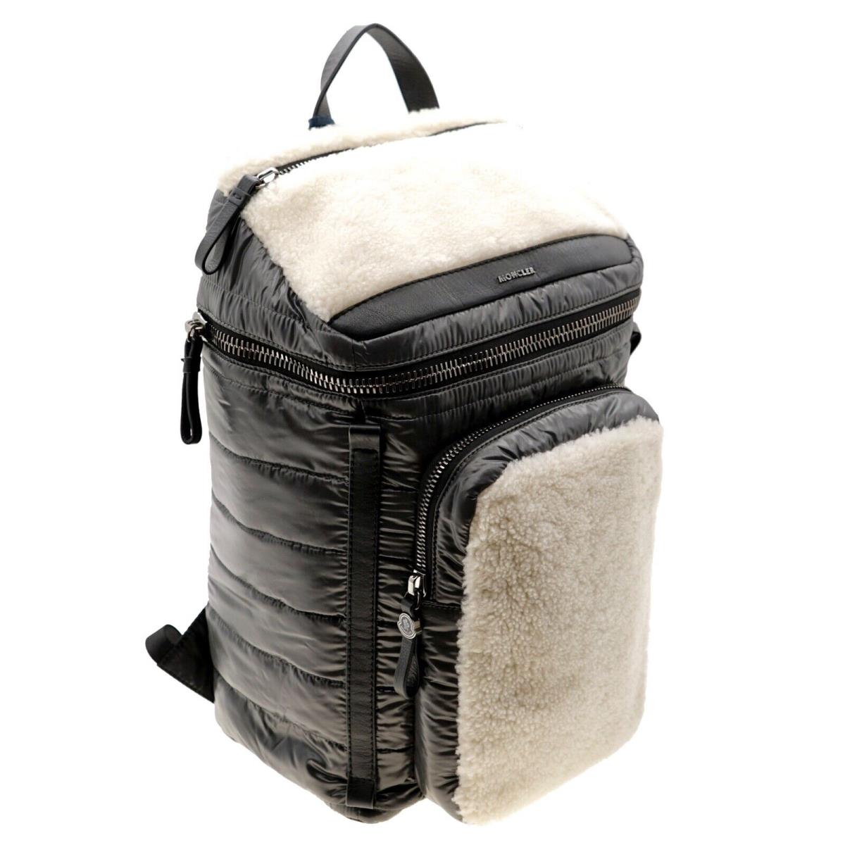 Moncler Yannick Backpack Quilted Nylon with Shearling Trims