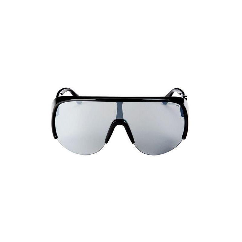 Mens Moncler Shield 80mm Sunglasses Black/smoke