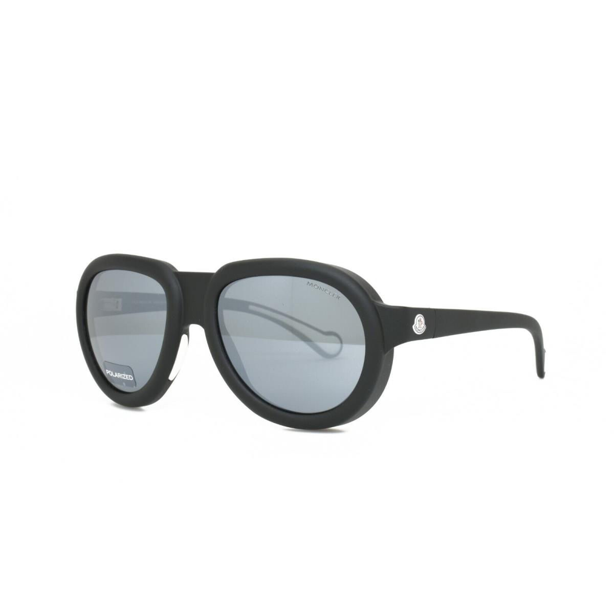 Moncler Sunglasses Matte Black with White Leather Add-on